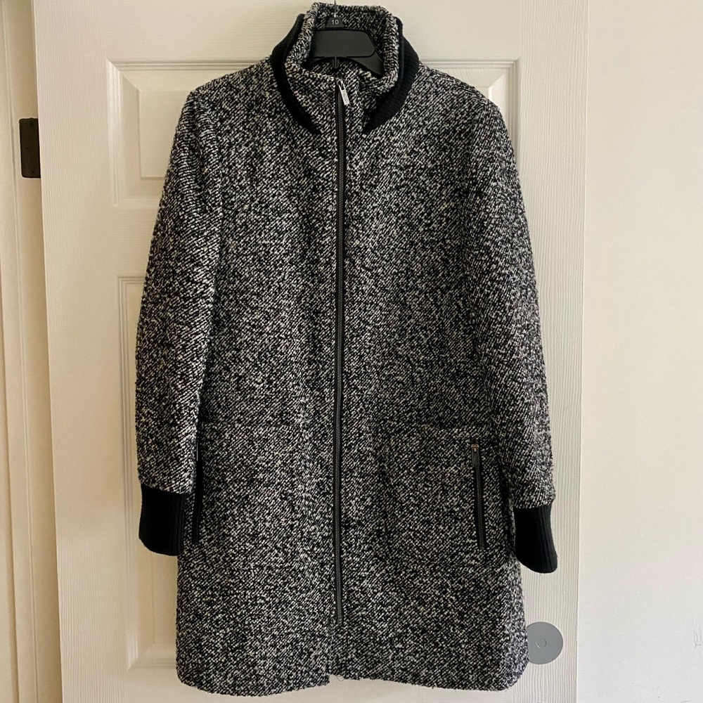 Rachel Roy tweed coat with ribbed cuffs and collar